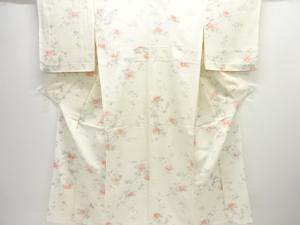 駒絽枝花模様小紋着物